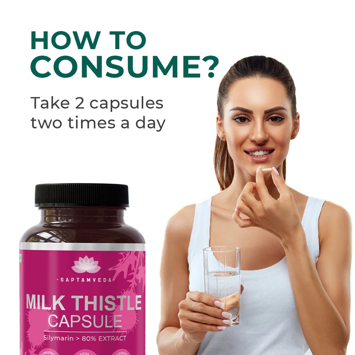 Saptamveda Herbal Liver Detox Supplement - Milk Thistle Extract for Fatty Liver & Detox, 800mg - Image 5