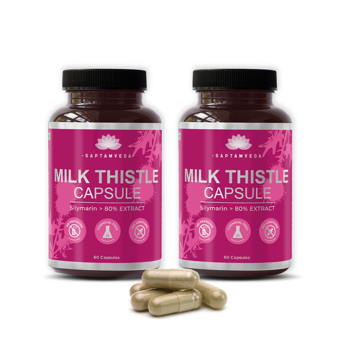 Saptamveda Herbal Liver Detox Supplement - Milk Thistle Extract for Fatty Liver & Detox, 800mg - Image 6