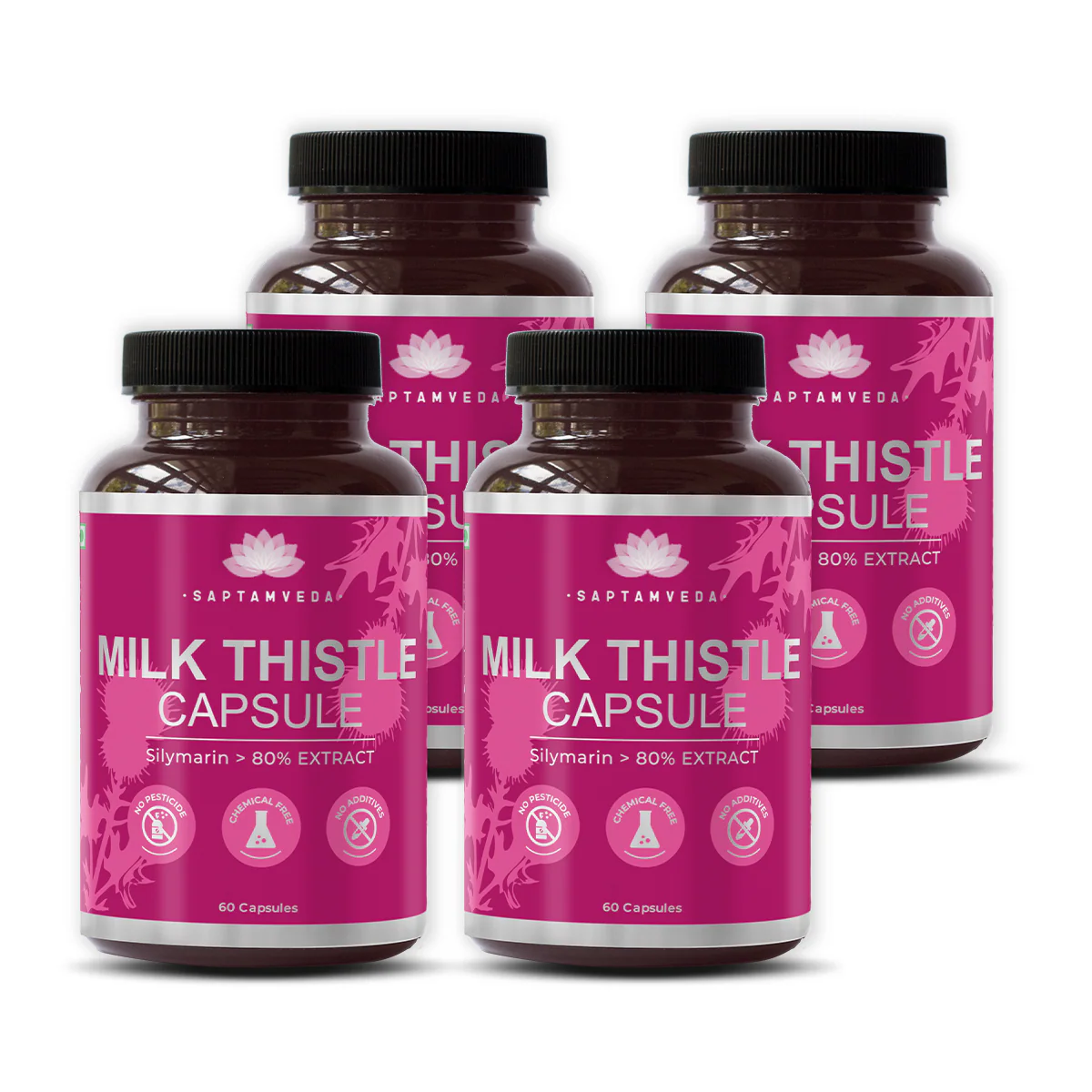 Saptamveda Herbal Liver Detox Supplement - Milk Thistle Extract for Fatty Liver & Detox, 800mg - Image 7