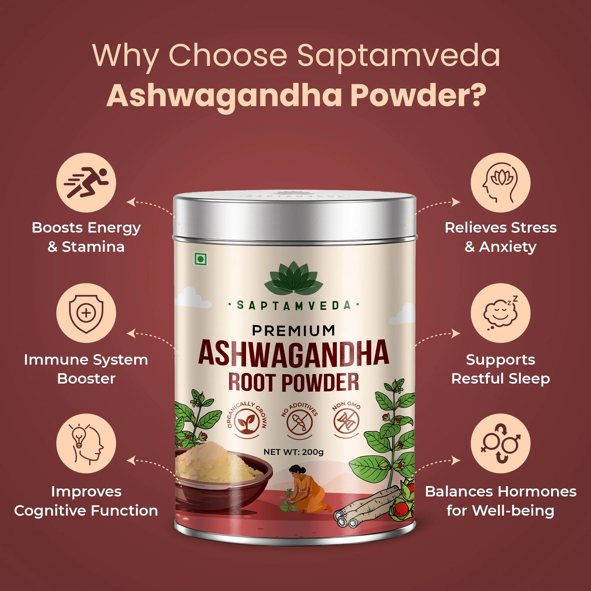 Moringa & Ashwagandha Powder 200gm each | Tin Combo - Image 8