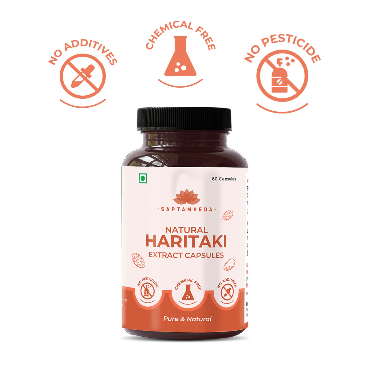 Natural Haritaki Capsules - Digestive Health & Detox Support, 500mg, 60 Capsules - Image 7