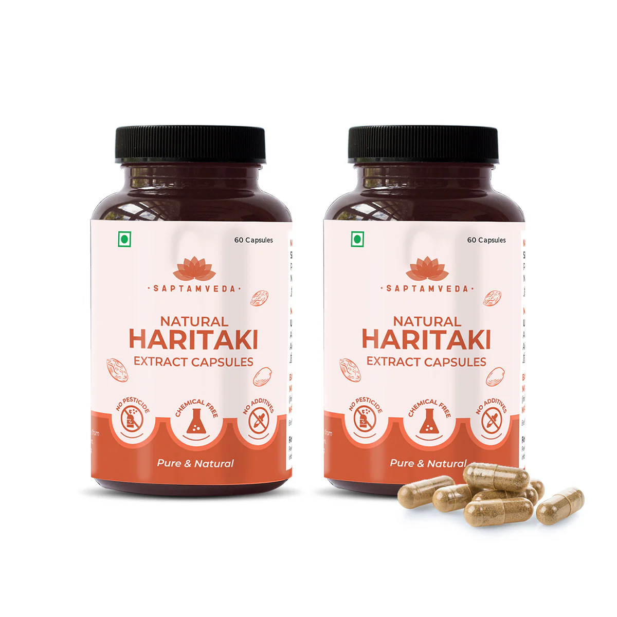 Natural Haritaki Capsules - Digestive Health & Detox Support, 500mg, 60 Capsules - Image 8