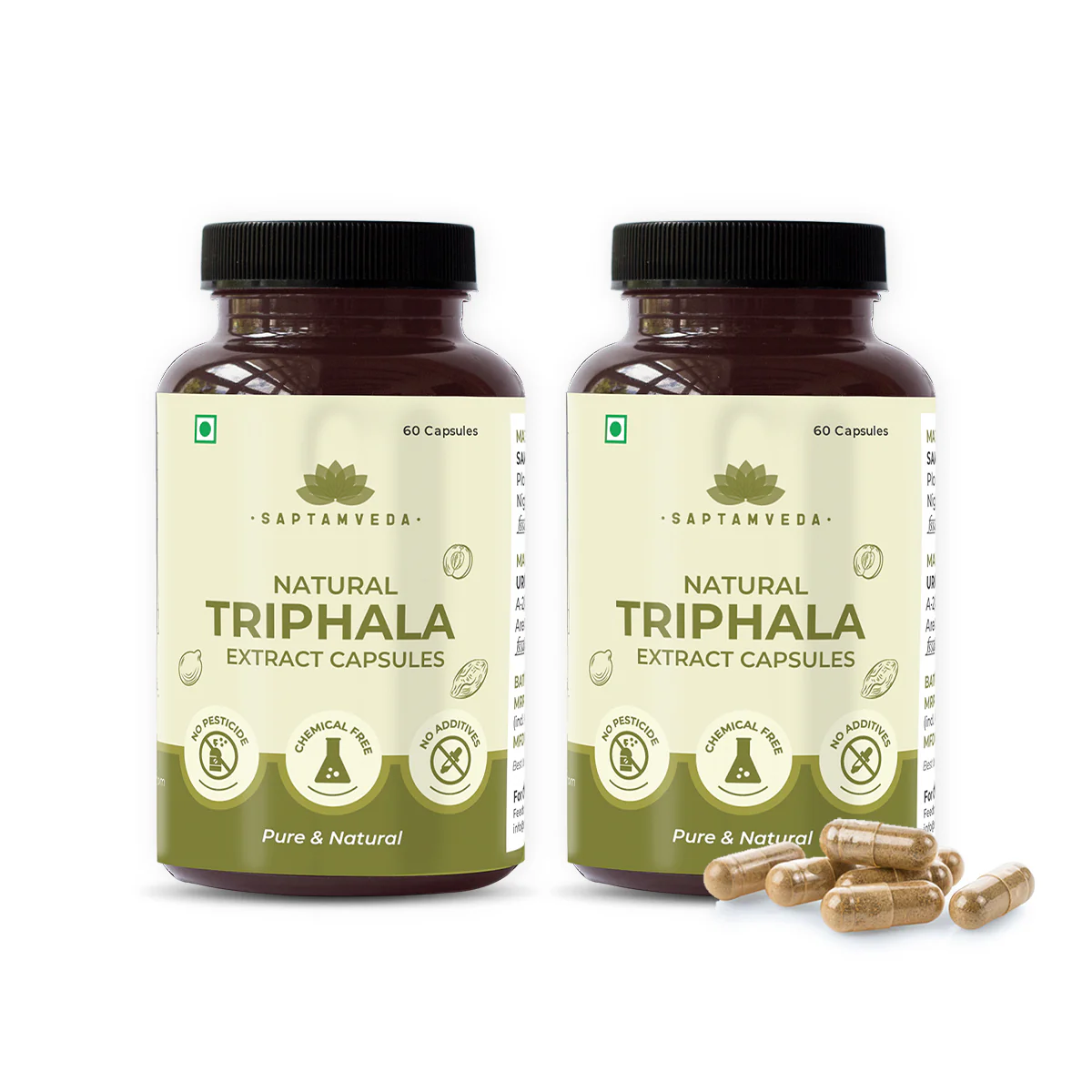 Natural Triphala Capsules - Amla, Bhibhitaki & Haritaki for Digestive Health & Immunity, 60 Capsules - Image 6