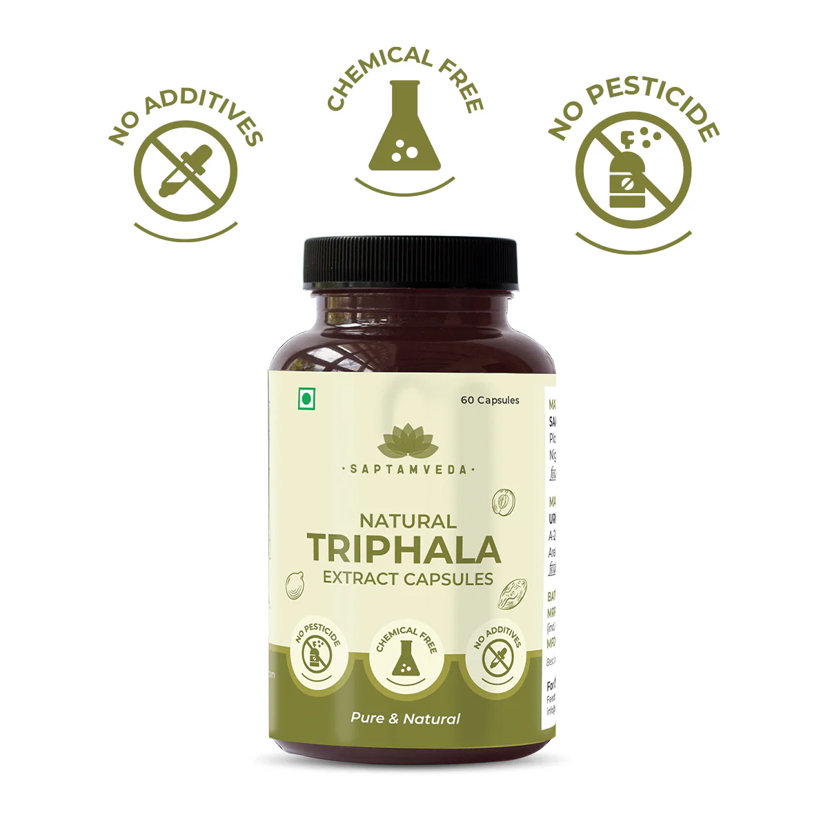 Natural Triphala Capsules - Amla, Bhibhitaki & Haritaki for Digestive Health & Immunity, 60 Capsules - Image 8