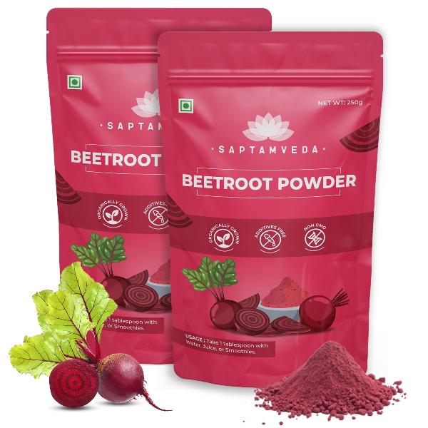 Saptamveda Beetroot Powder - Organic Superfood for Energy, Heart Health & Nutrition, 250g - Image 6