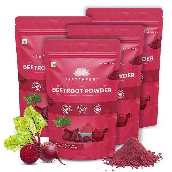 Saptamveda Beetroot Powder - Organic Superfood for Energy, Heart Health & Nutrition, 250g - Image 7