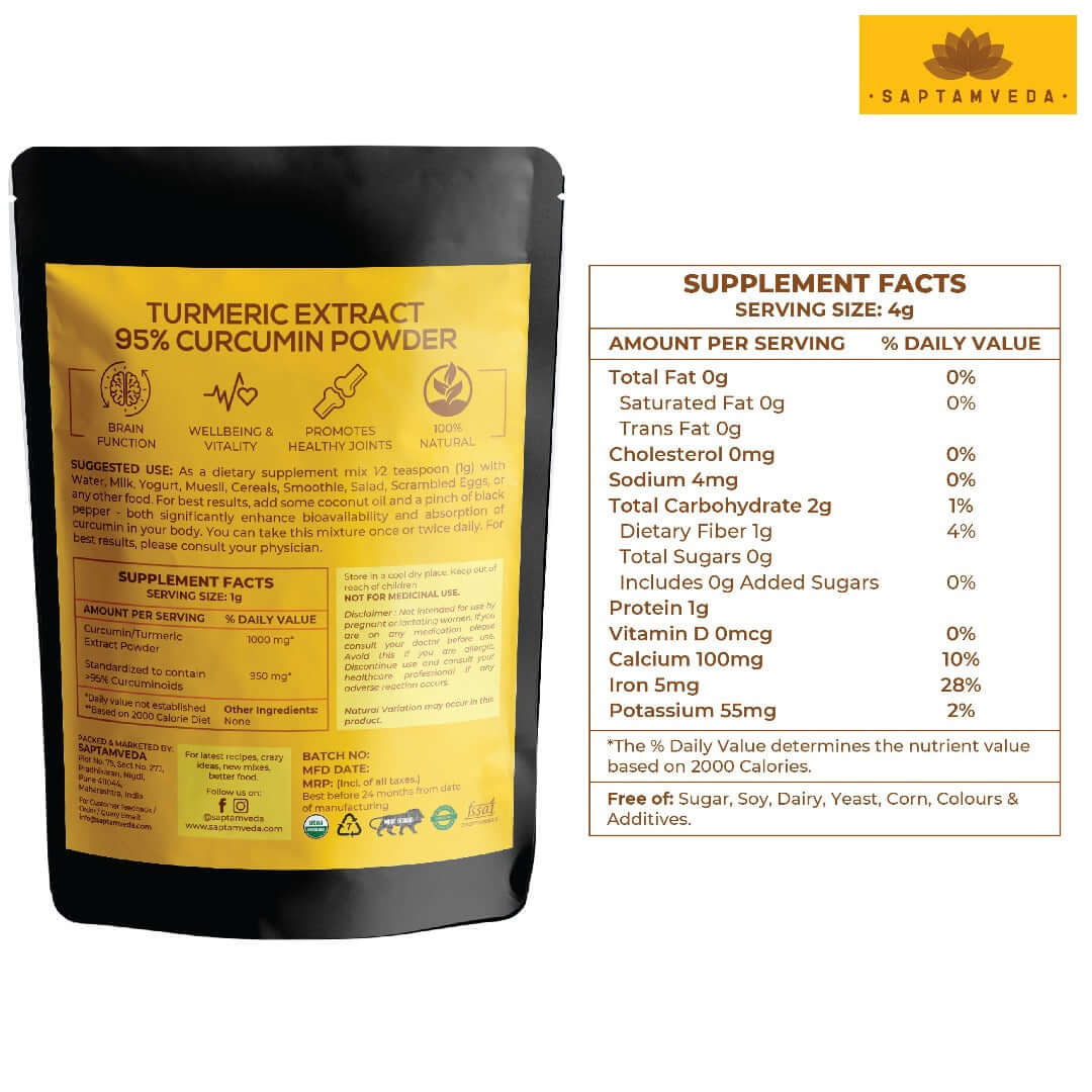 Premium Curcumin Powder - 95% Curcuminoids for Inflammation & Joint Health, 50g - Image 9