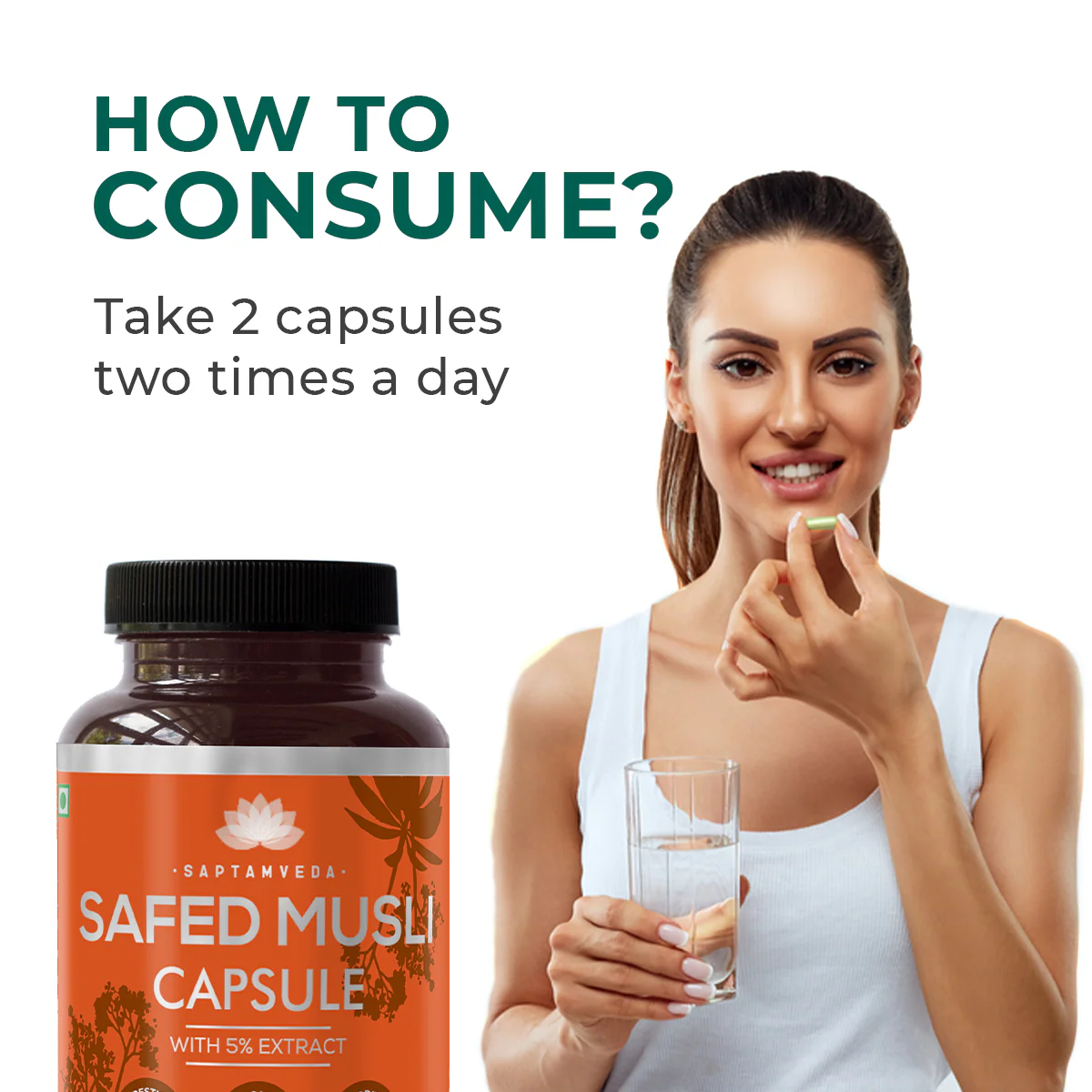 Natural Safed Musli Capsules - Strength & Vitality Booster, 60 Capsules - Image 5