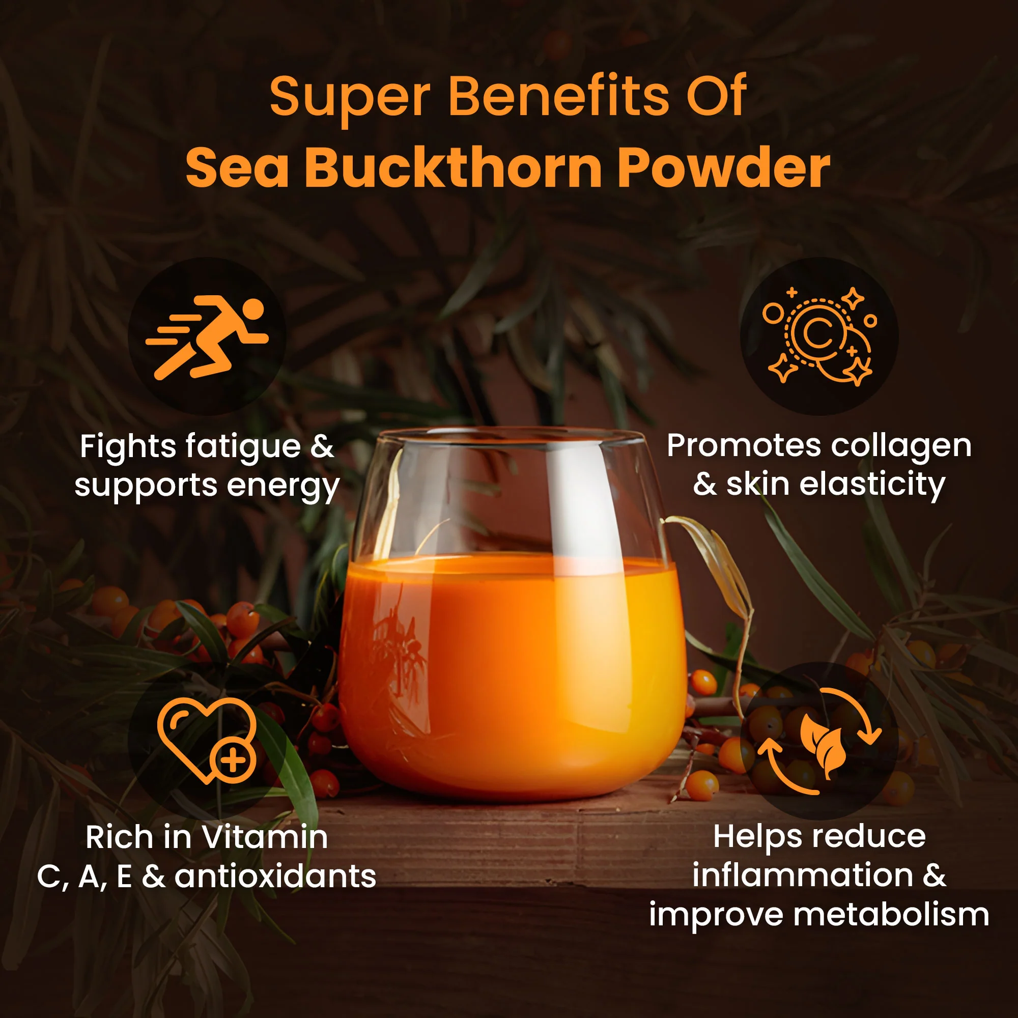 Saptamveda Organic Sea Buckthorn Powder | Himalayan Superberry for Immunity, Skin & Heart Health, 200g Tin - Image 6