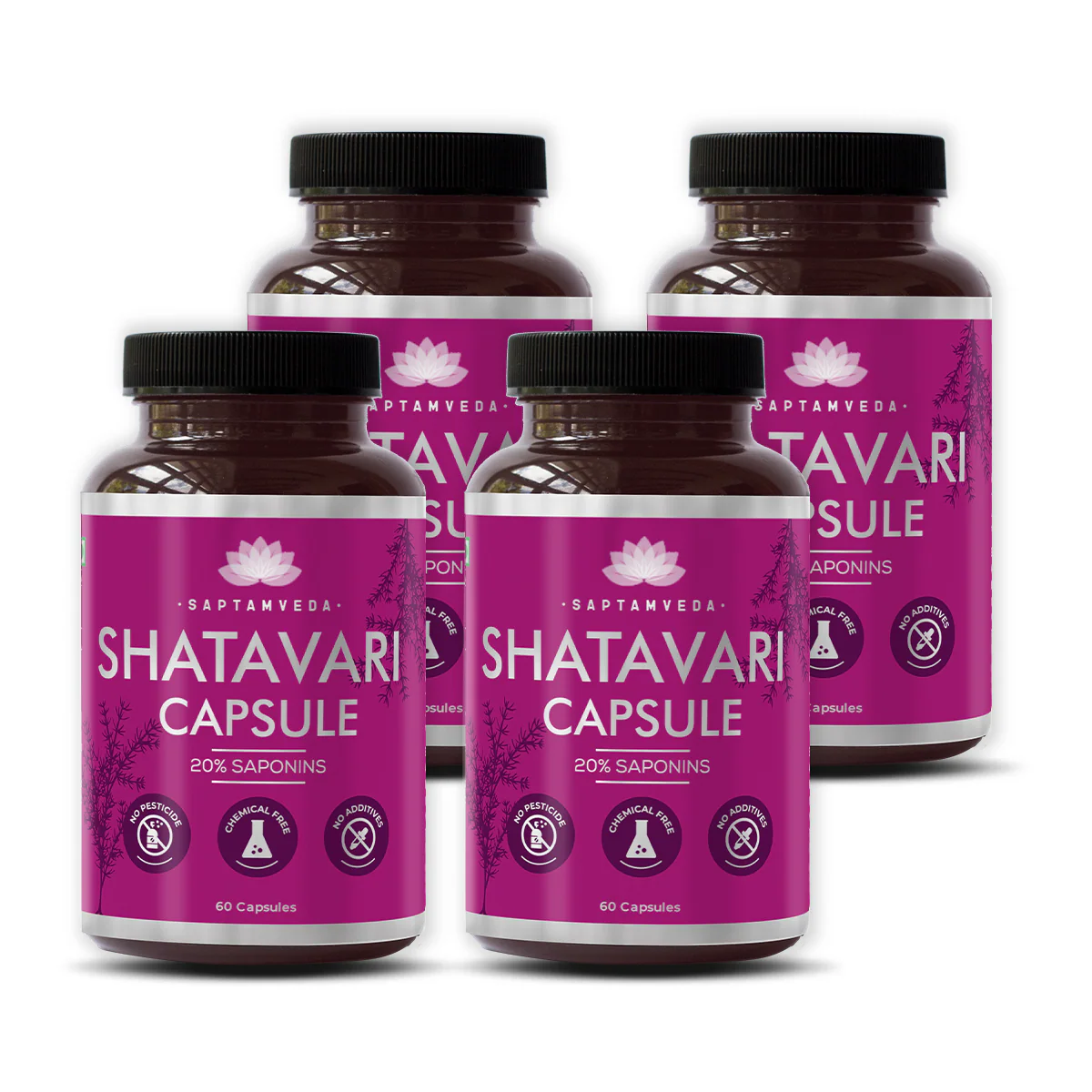 Natural Shatavari Capsules - Hormonal Balance & Women's Health, 60 Capsules - Image 3