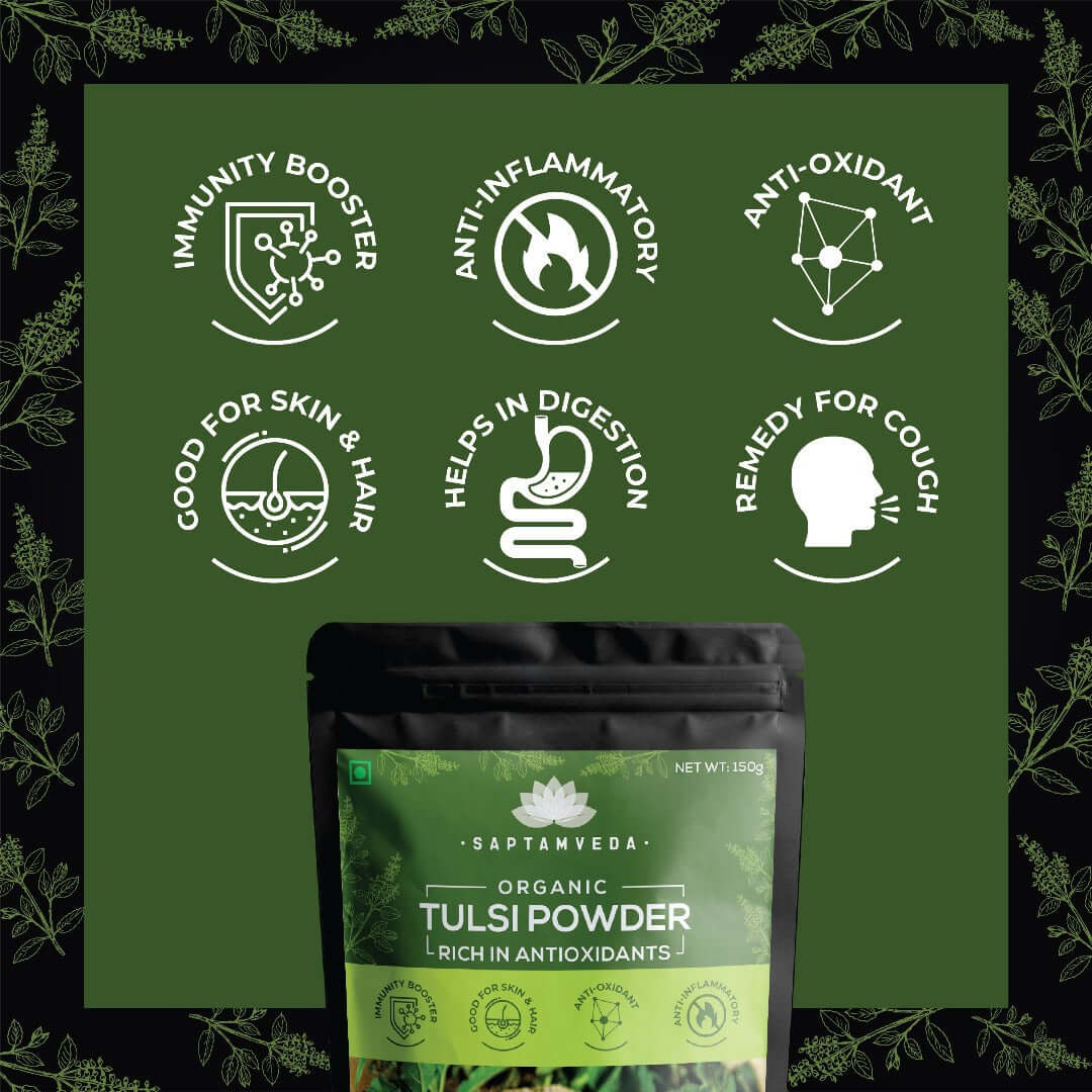 Organic Tulsi Powder - Stress Relief & Immune Boost, 150g - Image 5