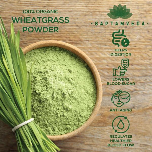 Saptamveda Wheatgrass Juice Powder - Detox & Immunity Boost - Image 5