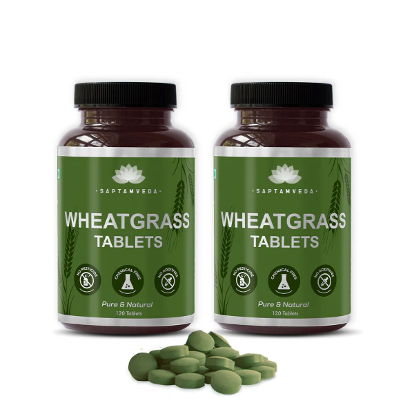 Saptamveda Organic Wheatgrass Tablets - Detox, Energy & Immunity Boost, 500mg Each - Image 3