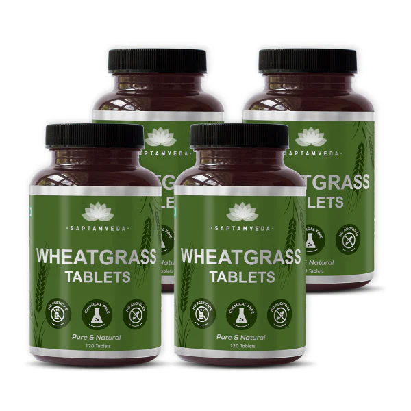 Saptamveda Organic Wheatgrass Tablets - Detox, Energy & Immunity Boost, 500mg Each - Image 4