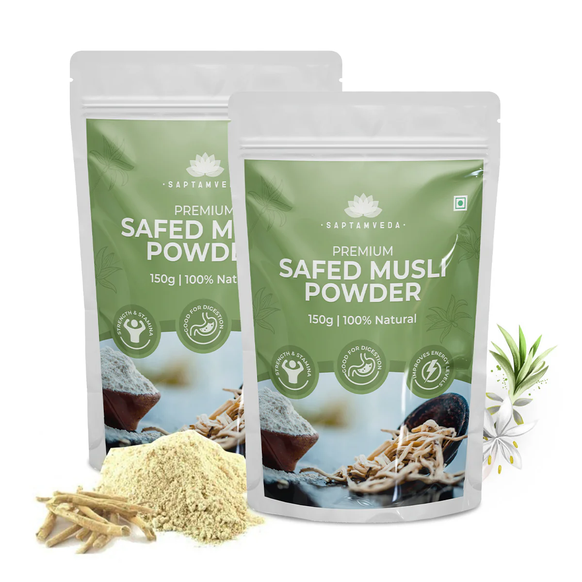 Premium Safed Musli Powder - Natural Energy & Vitality Booster, 150g - Image 7