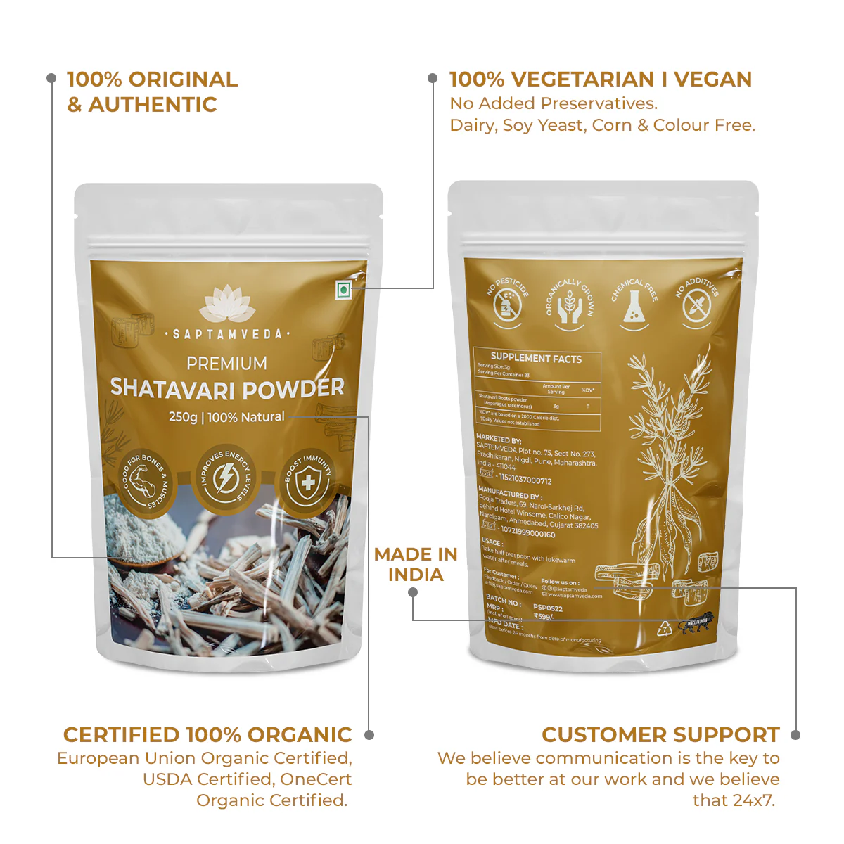 Best Shatavari Powder - Organic Herb for Women's Health & Hormonal Balance, 250g - Image 6