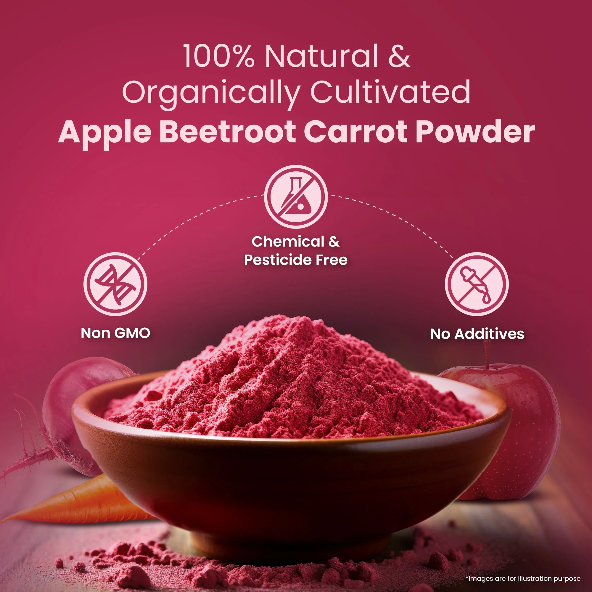 Saptamveda ABC Powder – Apple Beetroot Carrot Blend | Natural Superfood for Energy, Skin & Heart Health | 200g Tin - Image 4