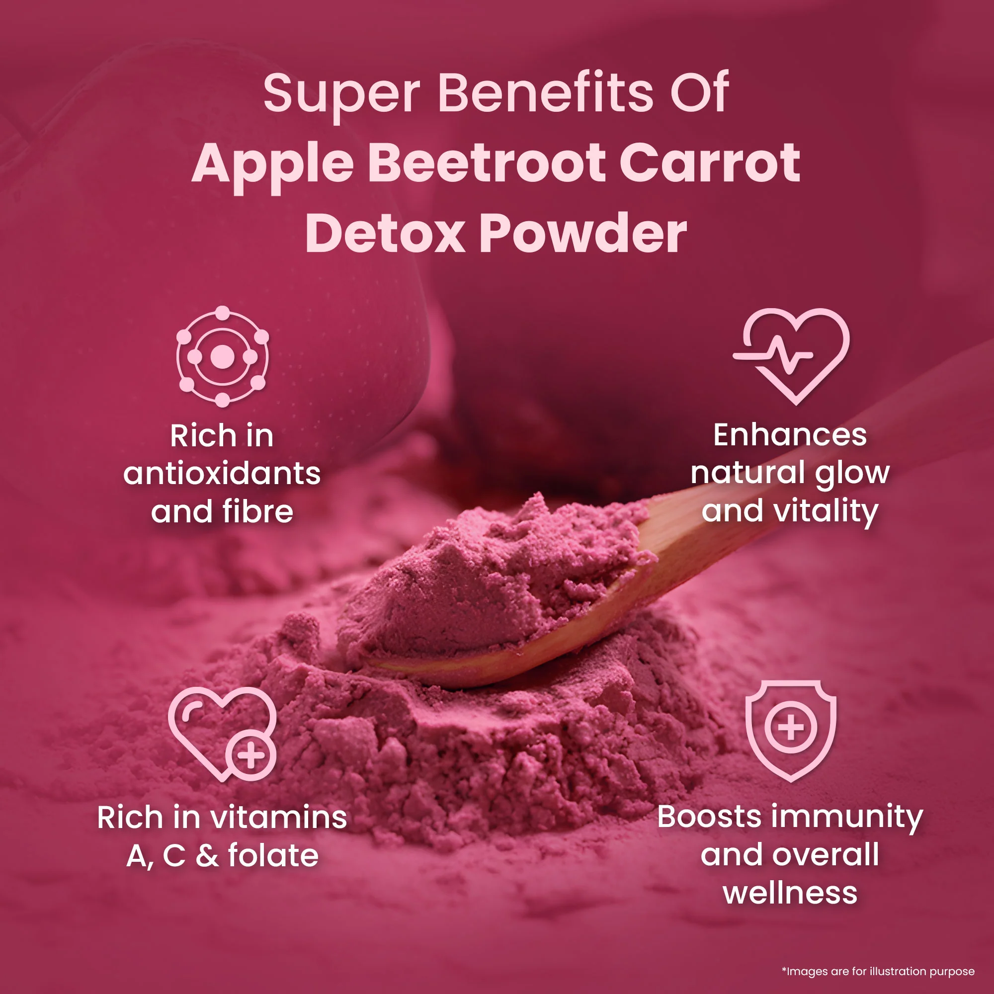Saptamveda ABC Powder – Apple Beetroot Carrot Blend | Natural Superfood for Energy, Skin & Heart Health | 200g Tin - Image 6