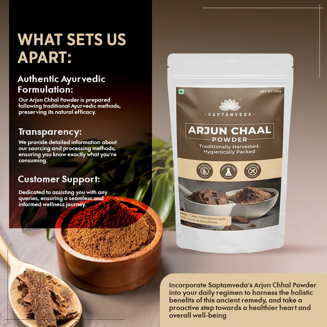 Saptamveda Arjun Chaal Powder: Heart Health Support | Rich in Antioxidants | 100% Pure and Natural - Image 3