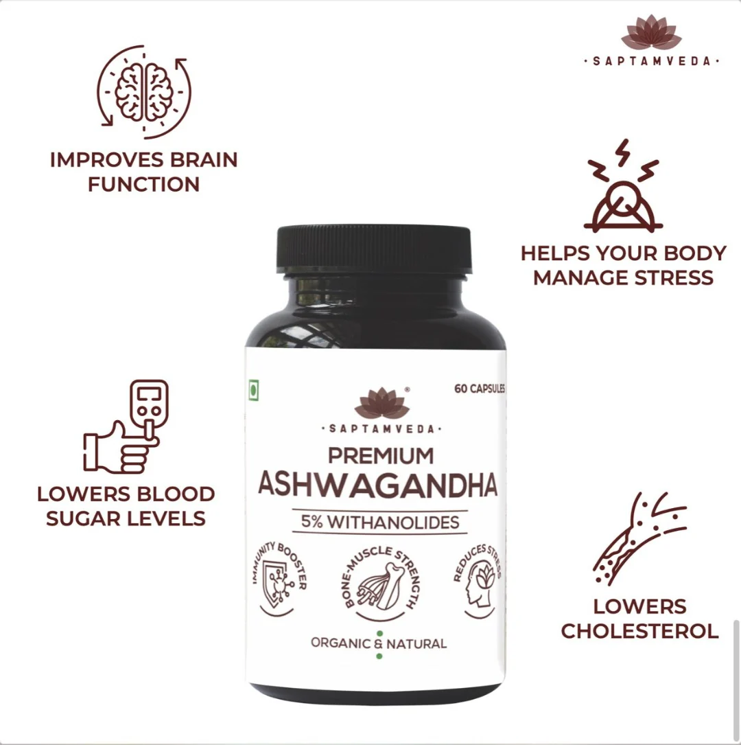 Ashwagandha Capsules - 5% Withanolides for Stress Relief & Vitality, 120 Capsules - Image 3