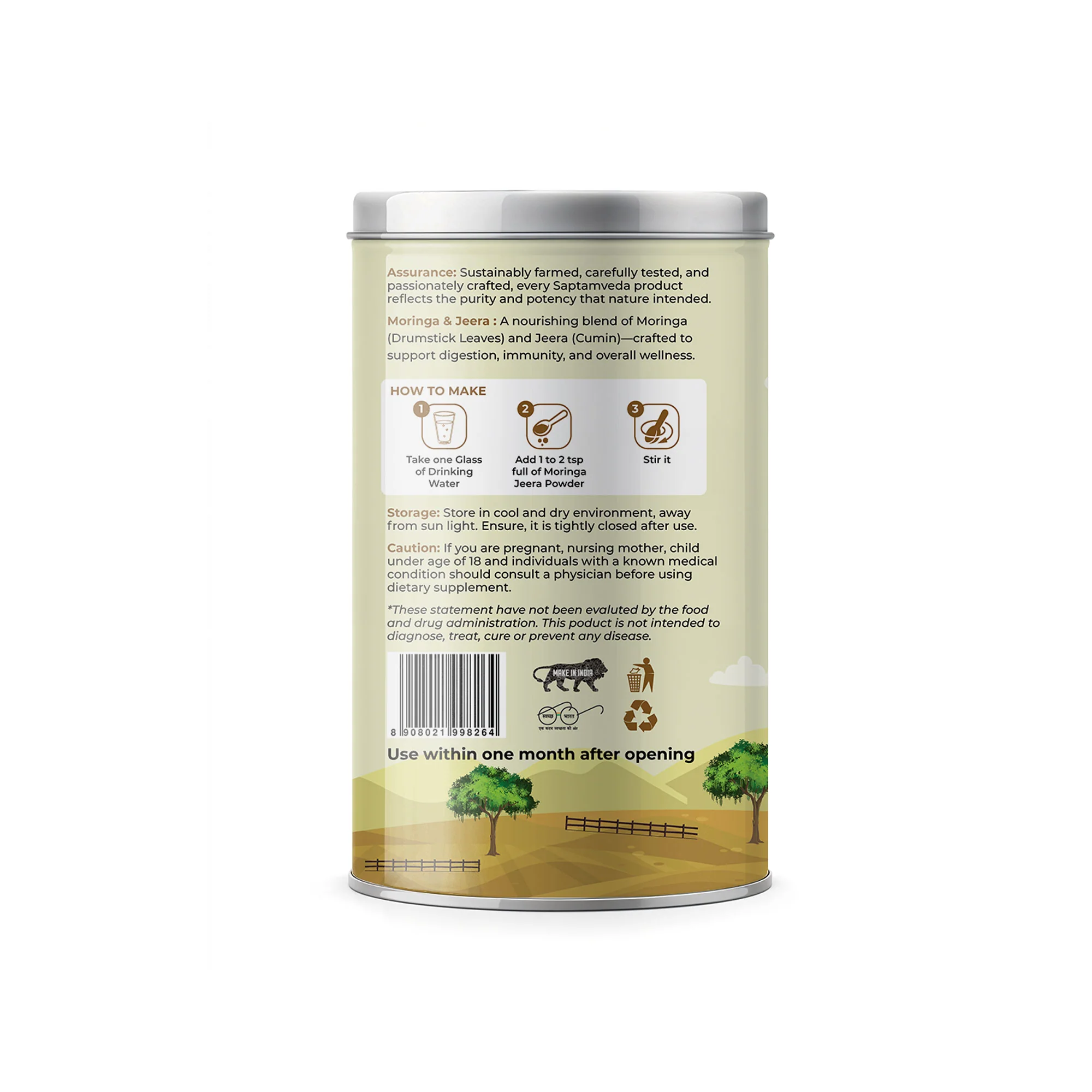 Saptamveda Moringa Jeera Powder – Herbal Blend for Digestion, Detox & Metabolism - Image 3