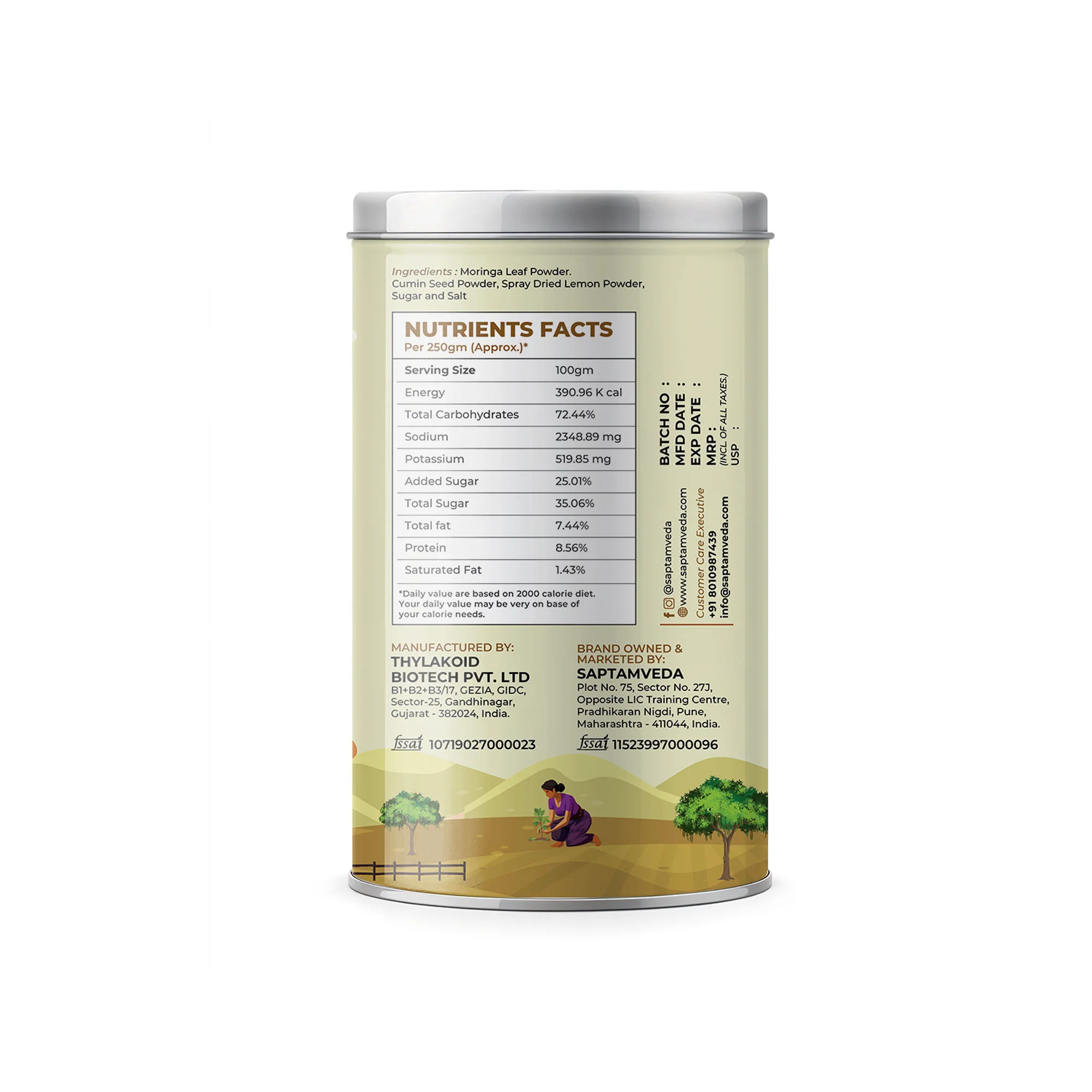 Saptamveda Moringa Jeera Powder – Herbal Blend for Digestion, Detox & Metabolism - Image 4