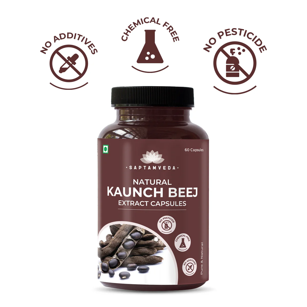 Natural Kaunch Beej Extract Capsules - Strength & Vitality Support, 60 Capsules - Image 3