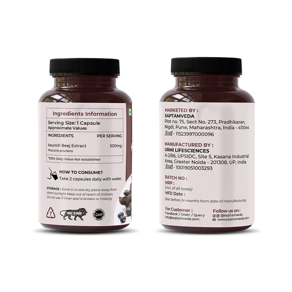 Natural Kaunch Beej Extract Capsules - Strength & Vitality Support, 60 Capsules - Image 7