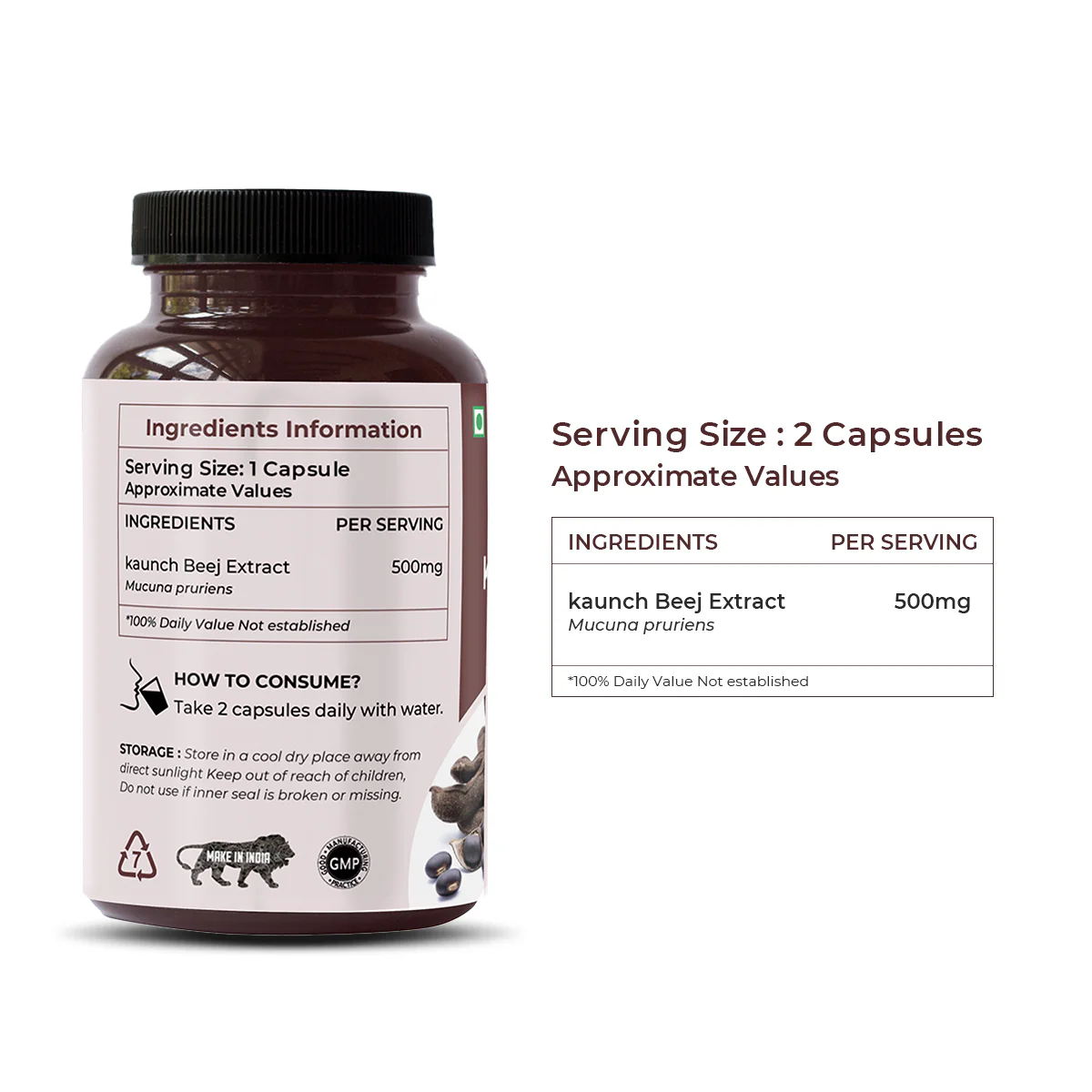 Natural Kaunch Beej Extract Capsules - Strength & Vitality Support, 60 Capsules - Image 8