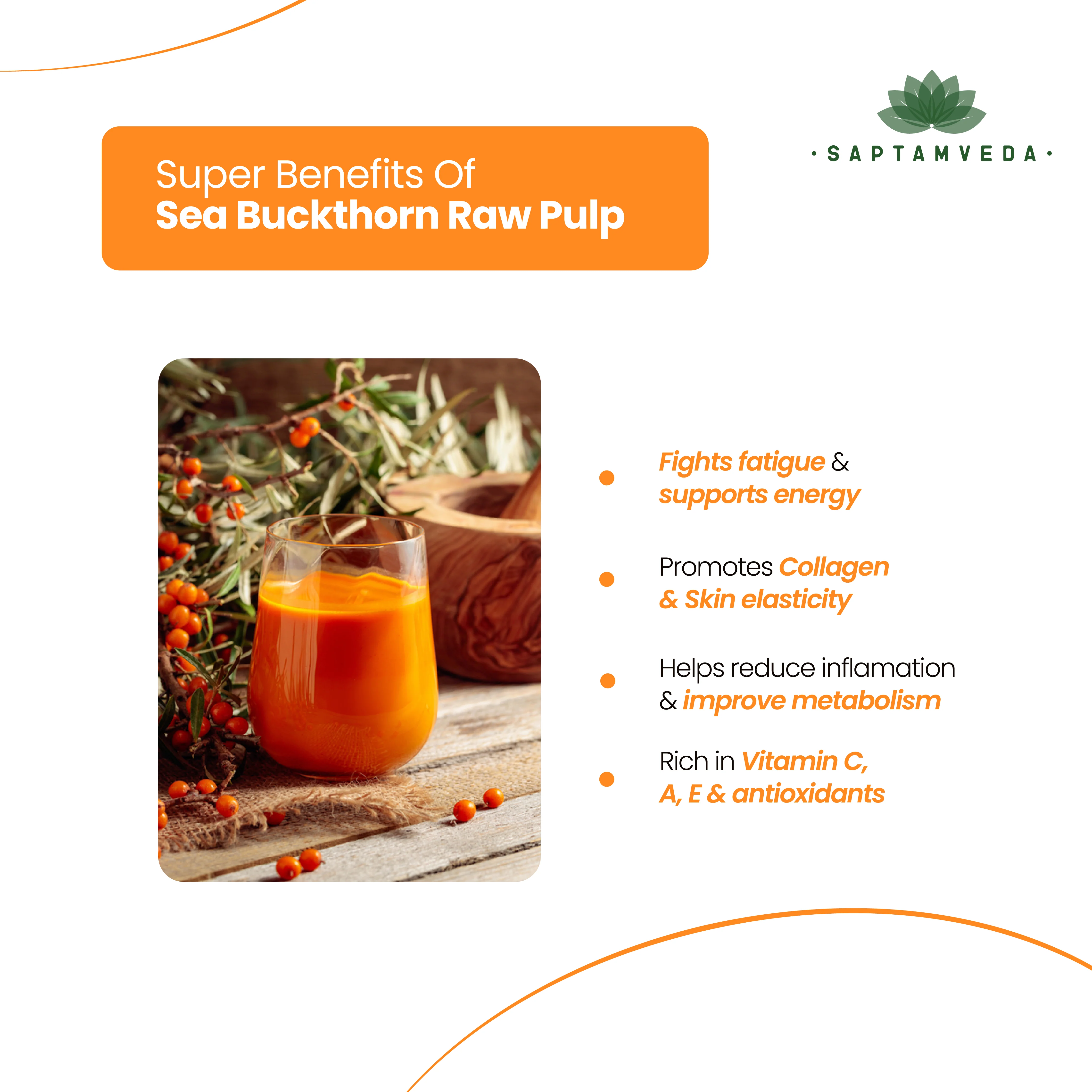 Saptamveda Sea Buckthorn Pulp | Himalayan Superfruit for Skin, Immunity & Energy - Image 5