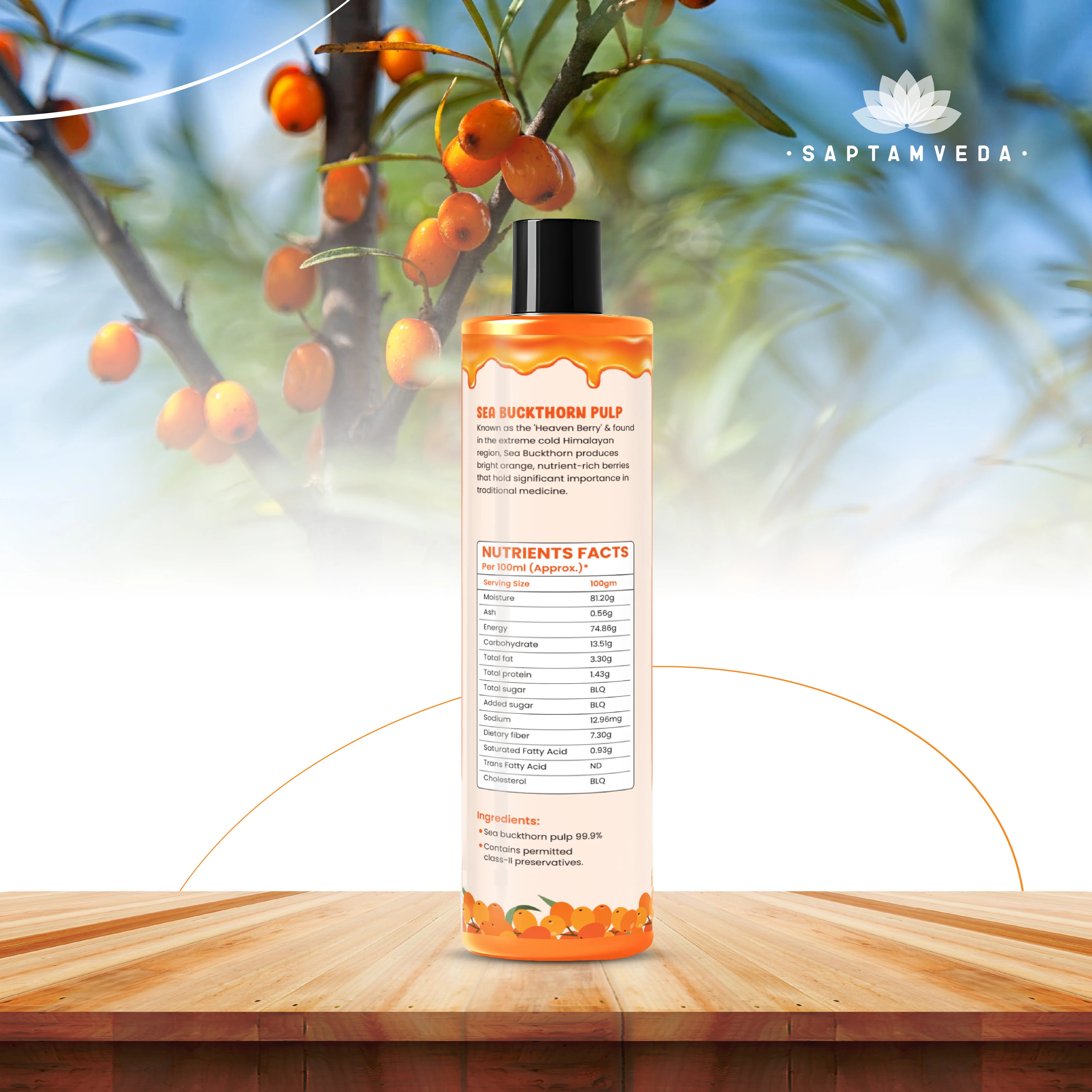 Saptamveda Sea Buckthorn Pulp | Himalayan Superfruit for Skin, Immunity & Energy - Image 9