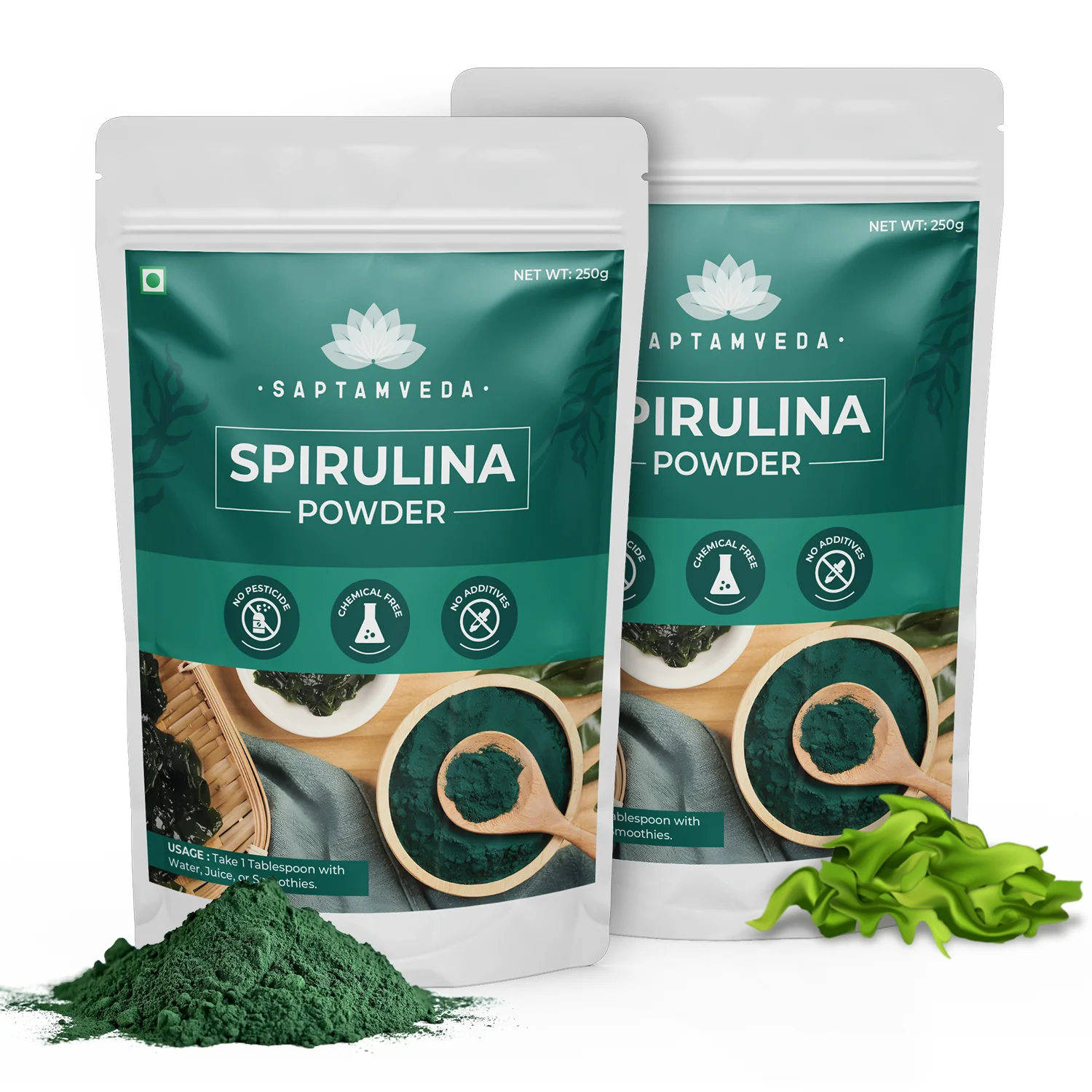 Saptamveda Spirulina Powder - Organic Superfood for Energy, Immunity Boost, and Detox, 200g - Image 9